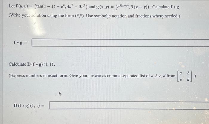 Solved Let F U V Tan U−1 −ev 4u2−3v2 And