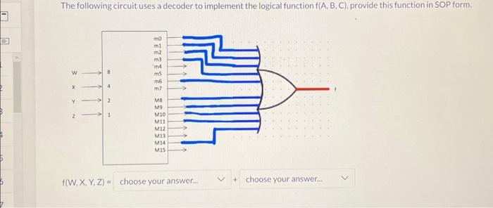 The following circuit uses a decoder to implement the | Chegg.com