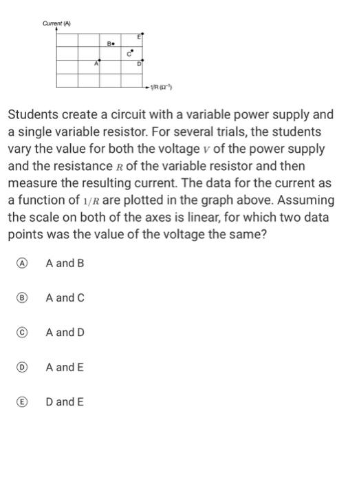 Solved Students create a circuit with a variable power | Chegg.com