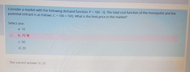 Solved Consider a market with the following demand function: | Chegg.com