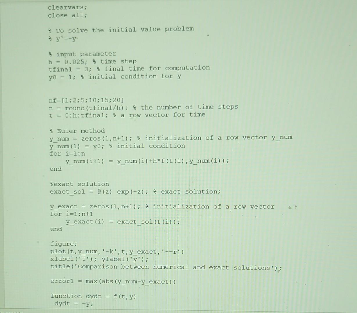 Solved MATH 222 Matlab Project I Due: Feb. 27 (Mon) 1. | Chegg.com