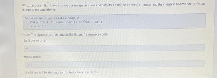 Solved Write a program that takes in a positive integer as | Chegg.com
