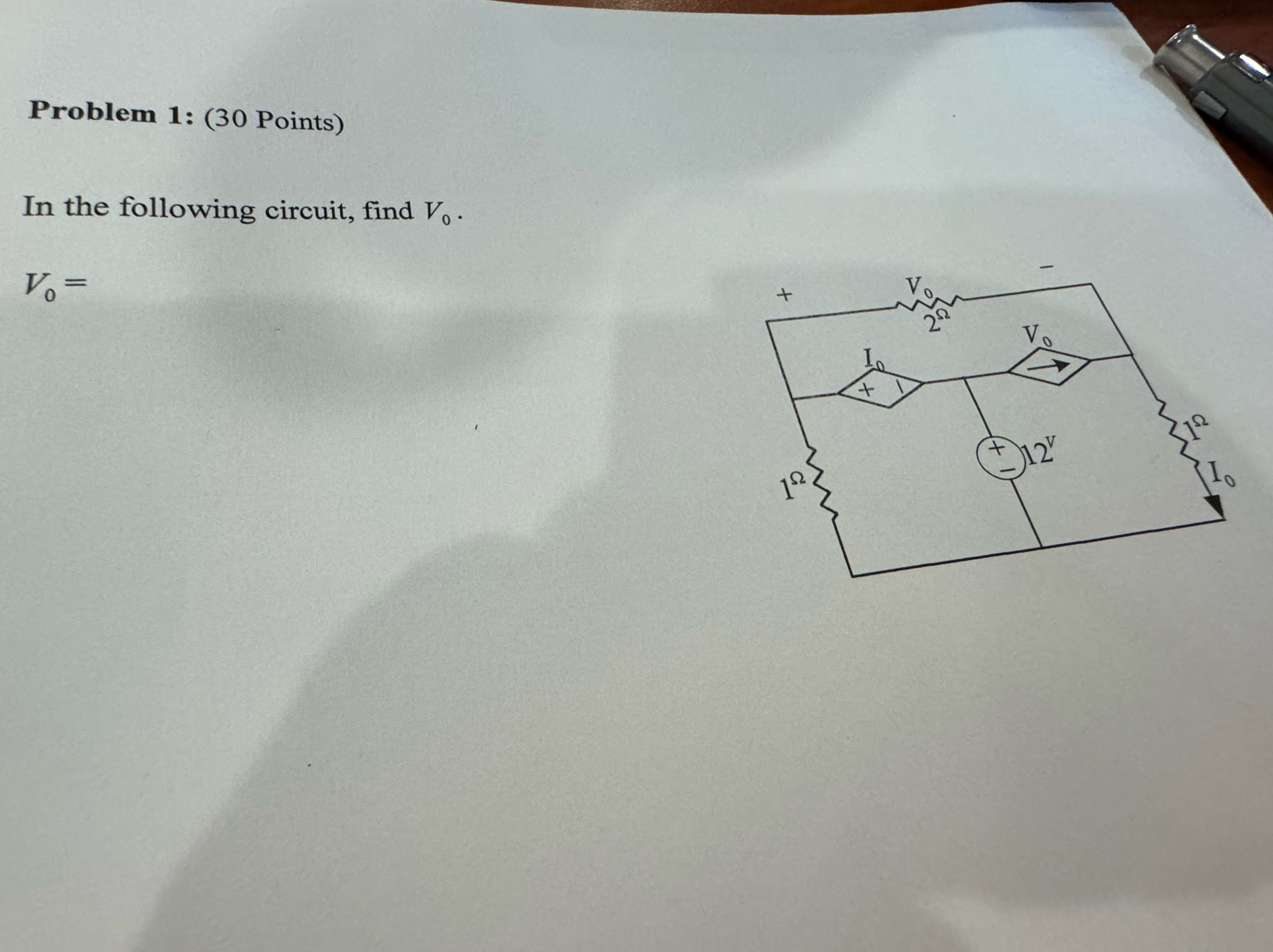 Solved Problem 1: (30 ﻿Points)In the following circuit, find | Chegg.com