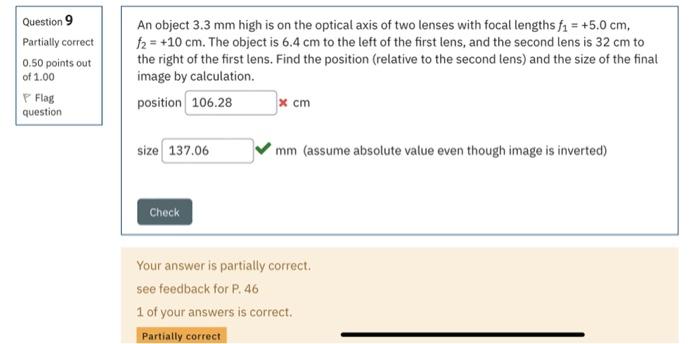 Solved Question 9 Partially correct 0.50 points out of 1.00 | Chegg.com