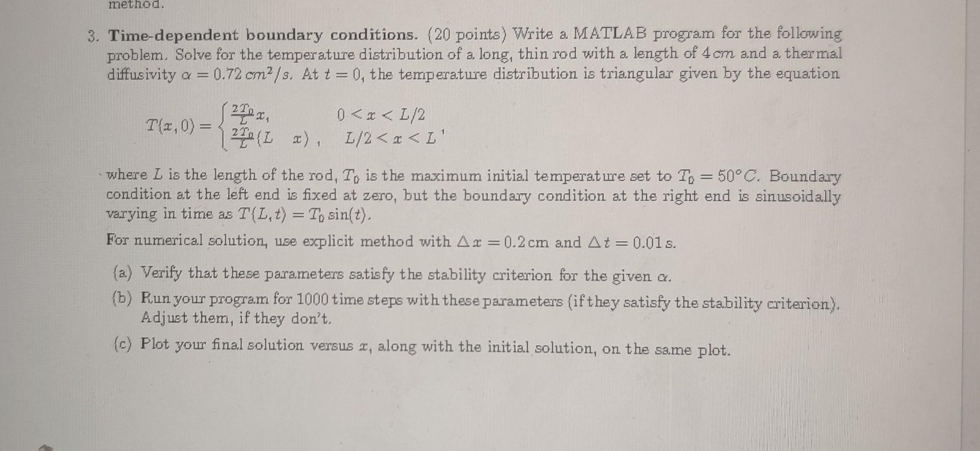 Solved method. 3. Timedependent boundary conditions. (20