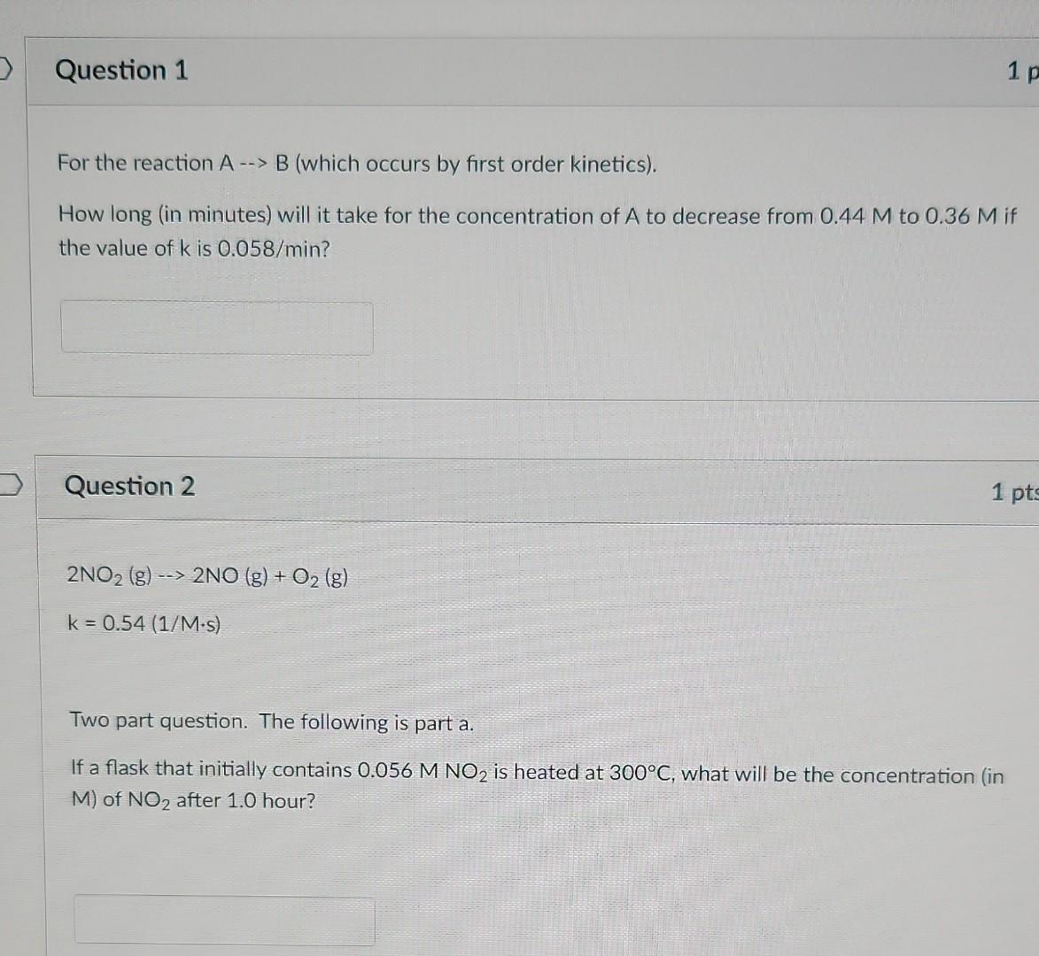 Solved For The Reaction A B (which Occurs By First Order | Chegg.com