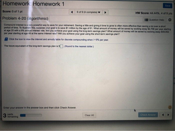 Solved Save Homework: Homework 1 Score: 0 of 1 pt Problem | Chegg.com