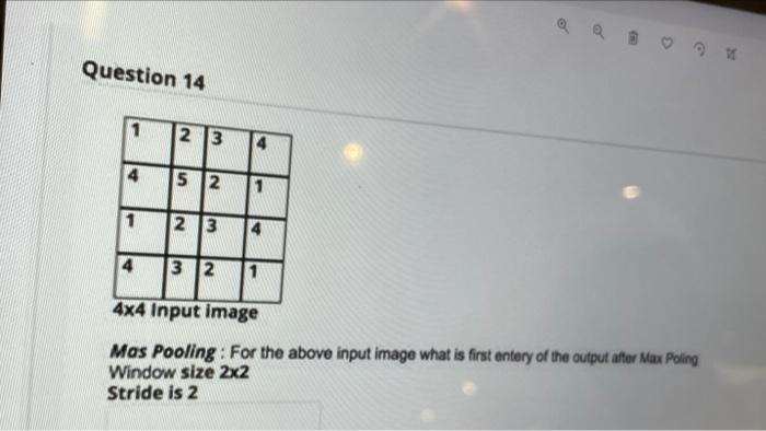 Solved Question 14 2 3 4 52 1 23 4 AL 3 2 1 4x4 Input Image | Chegg.com