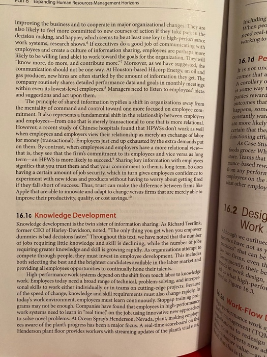 Solved Chapter 16 Implementing HR Strategy: High Performance | Chegg.com