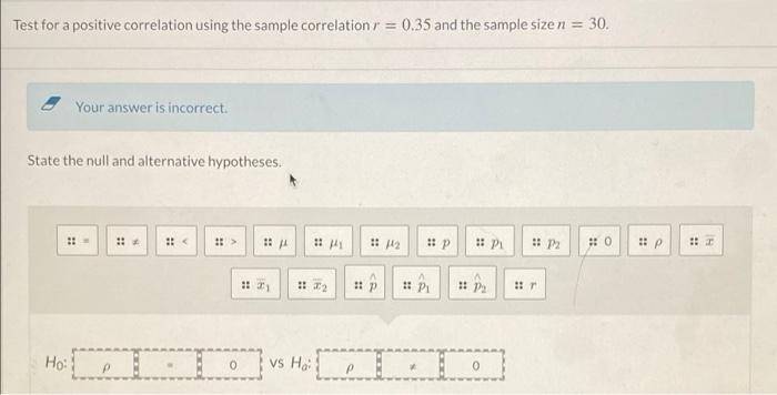 Solved Test for a positive correlation using the sample | Chegg.com