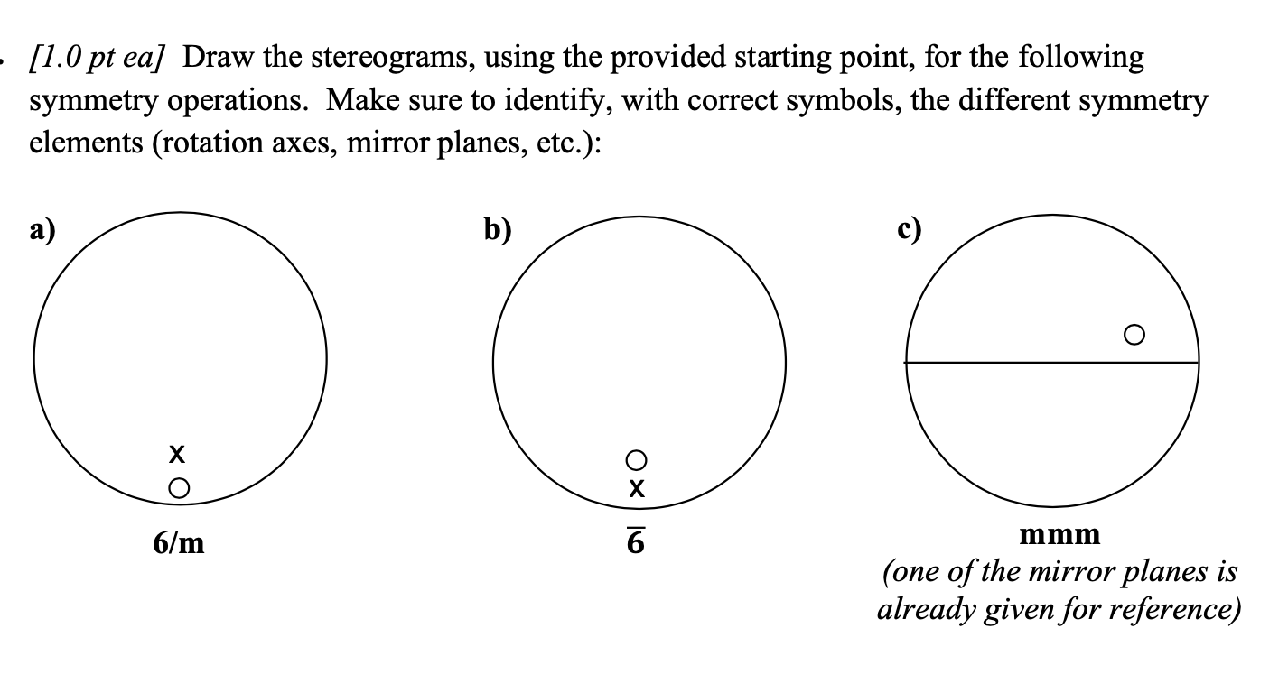 Solved [1.0 ﻿pt ea] ﻿Draw the stereograms, using the | Chegg.com