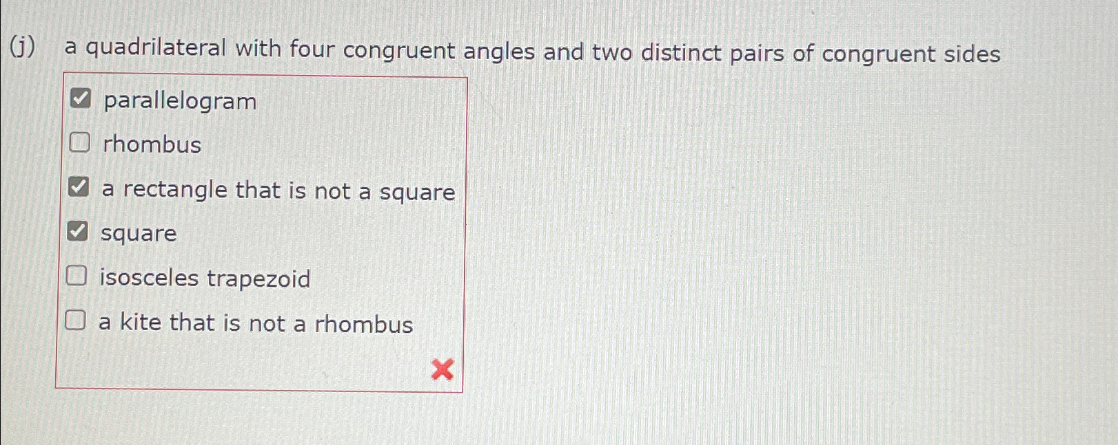 What quadrilateral has two pairs of congruent sides, not including