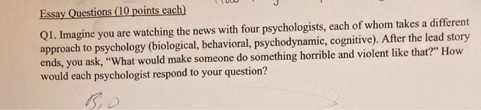 biological psychology essay questions