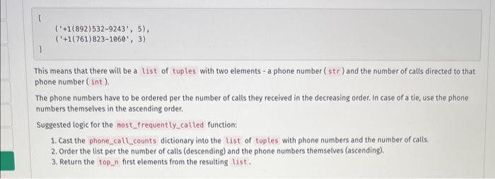 Solved The Top 100 Most Frequently Called Numbers In TODO 3, | Chegg.com