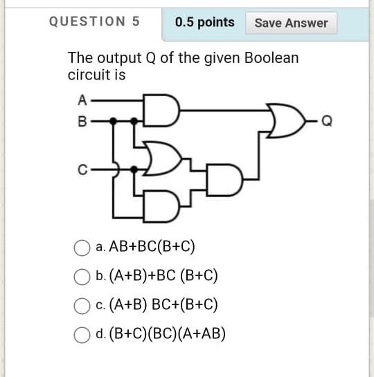 Solved Question 4 0 5 Points Save Answer For The Given Chegg Com