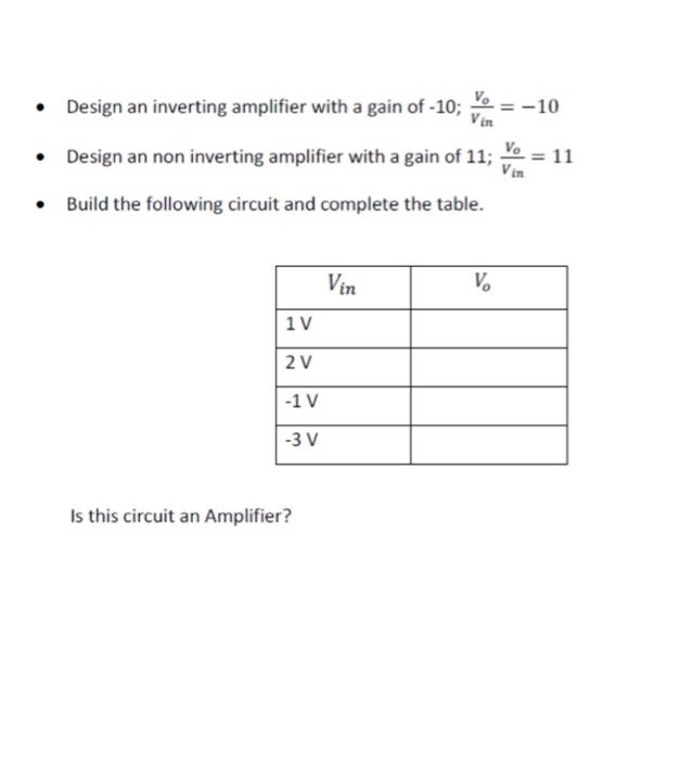 Solved 2- Set Up The Following Circuits With The Op-Amp | Chegg.com