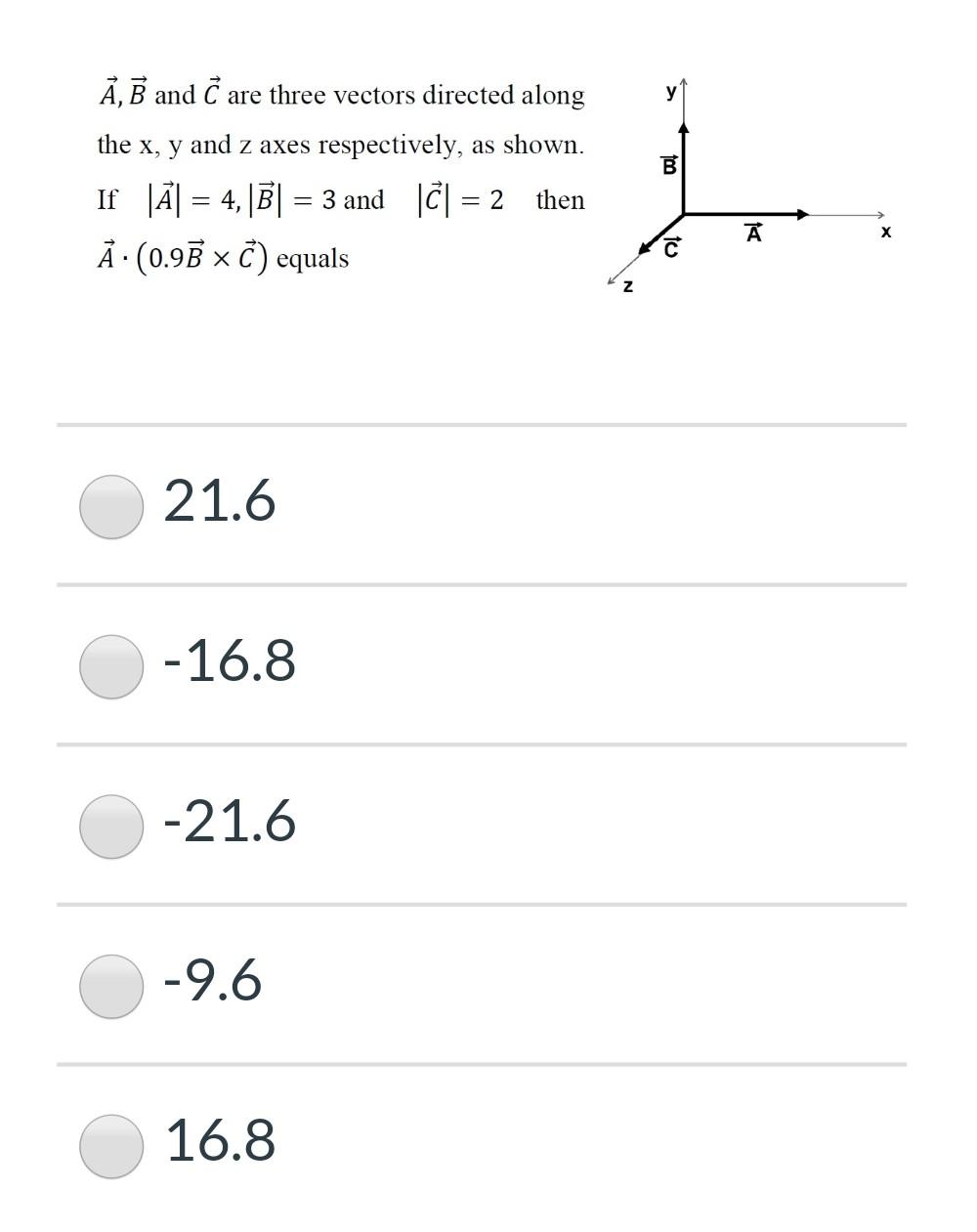 Solved U B A B And C Are Three Vectors Directed Along Th Chegg Com