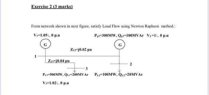 Solved Exercise 2 (3 marks) From network shown in next | Chegg.com