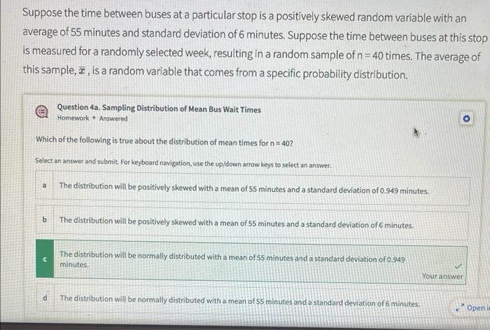 Solved Suppose the time between buses at a particular stop | Chegg.com