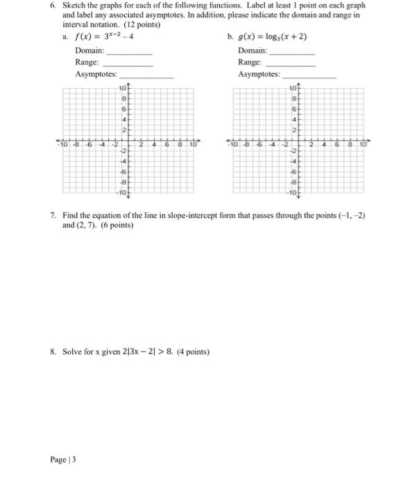 Solved 6. Sketch The Graphs For Each Of The Following 