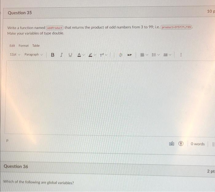 Solved Write a function named that returns the product of | Chegg.com