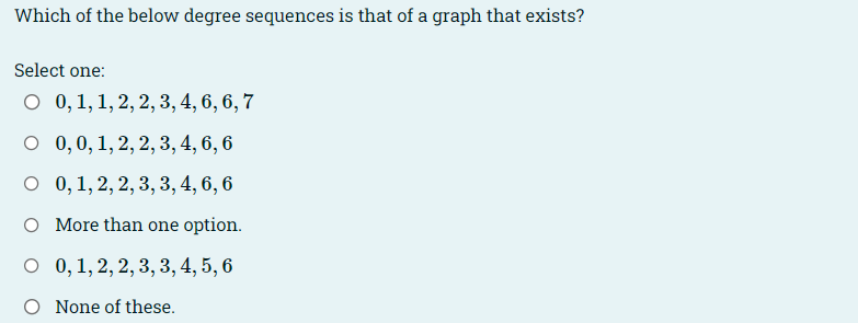 Solved Which of the below degree sequences is that of a | Chegg.com