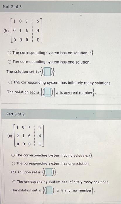 Solved Determine the solution set for the system represented | Chegg.com