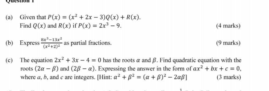 Solved A Given That P X X2 2x 3 Q X R X Find Chegg Com