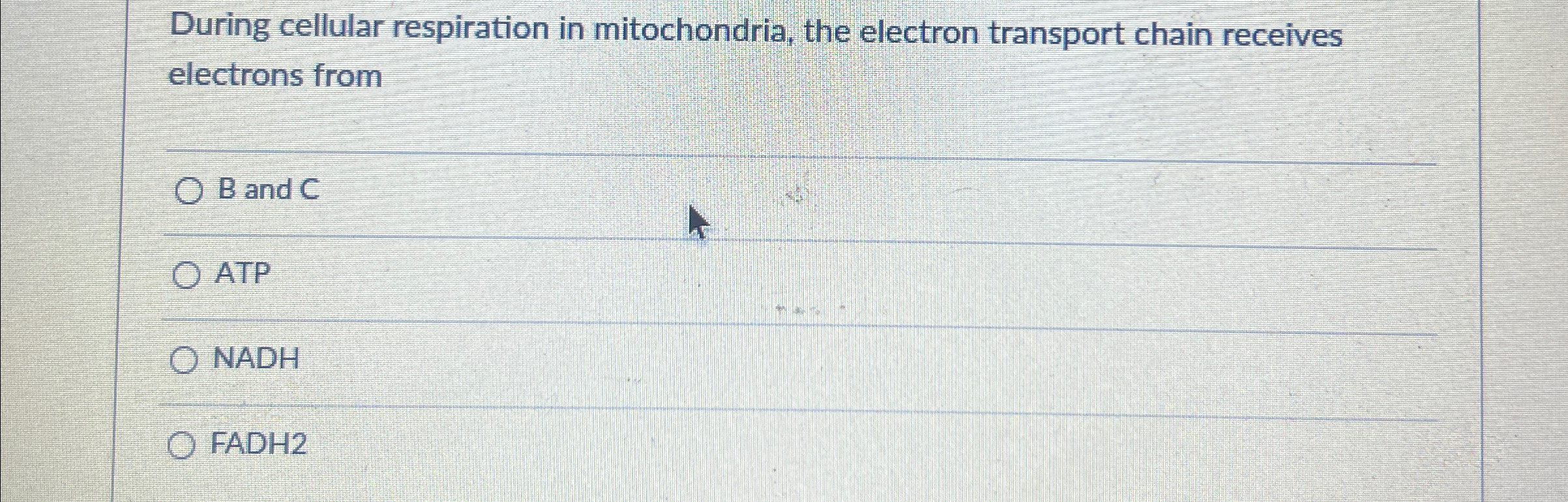 Solved During cellular respiration in mitochondria, the | Chegg.com