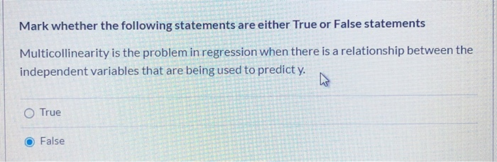 Solved Mark whether the following statements are either True | Chegg.com