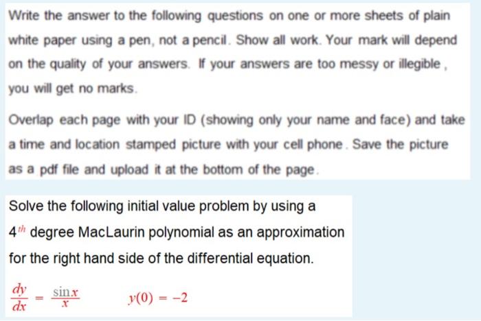 Solved Write the answer to the following questions on one or | Chegg.com
