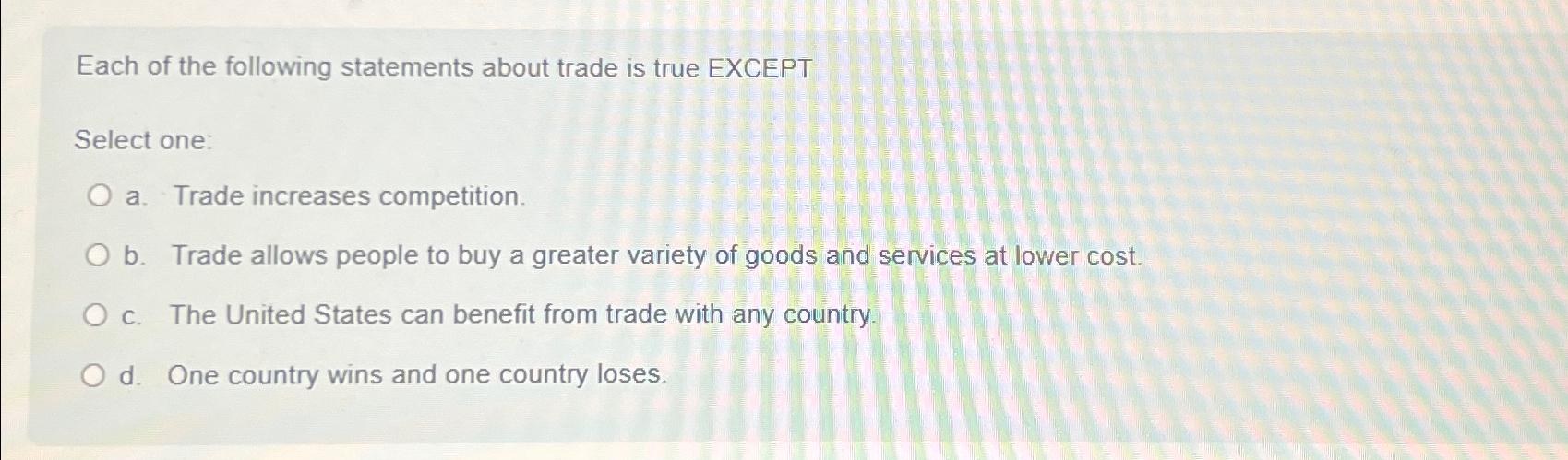 which of the following statements is not true about fair trade