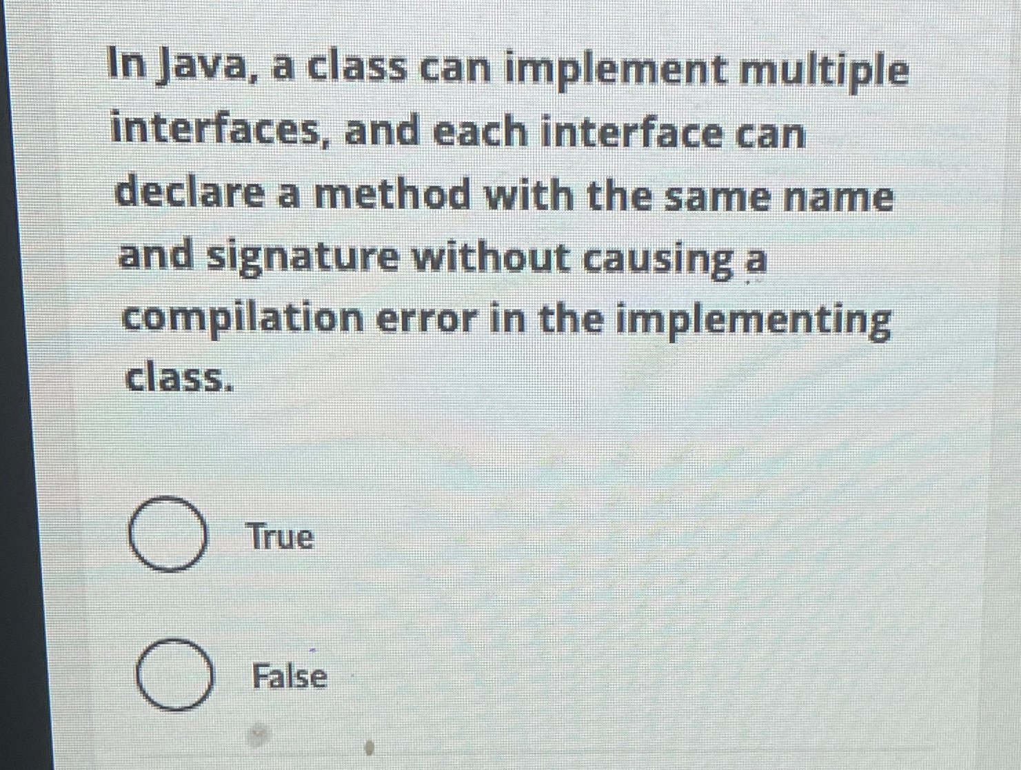 Solved In Java, a class can implement multiple interfaces, | Chegg.com
