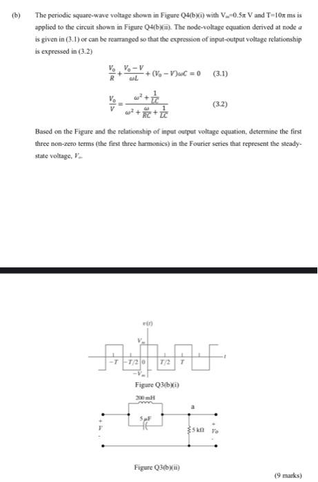 Solved (b) The periodic square-wave voltage shown in Figure | Chegg.com