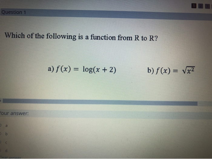 Solved Which of the following is a function from R to R? | Chegg.com