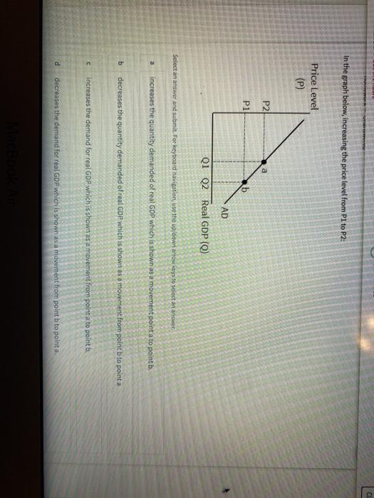 Solved In the graph below, increasing the price level from | Chegg.com