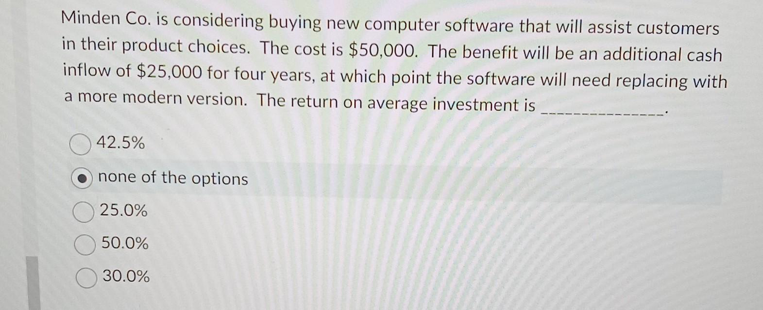 Solved Minden Co. is considering buying new computer | Chegg.com