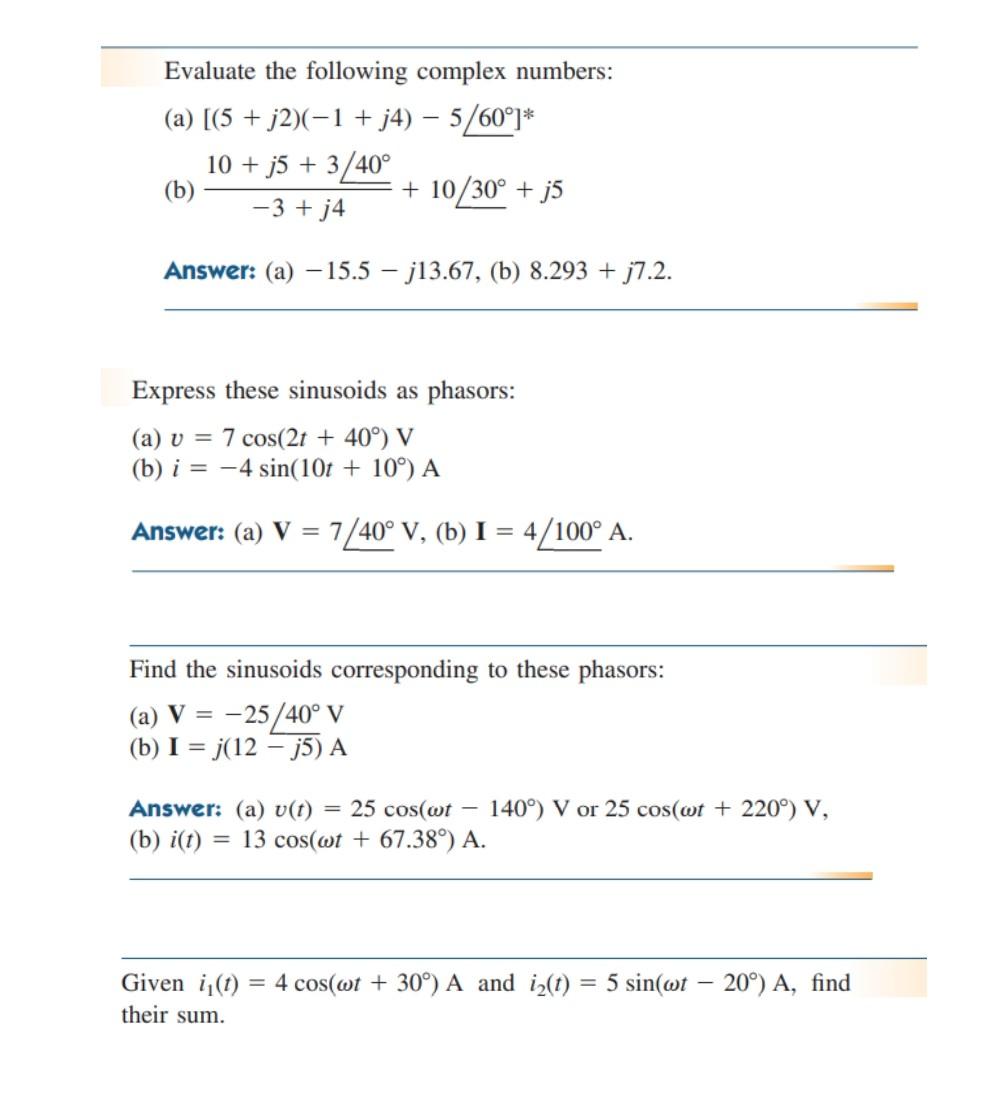 Solved Evaluate the following complex numbers: (a) [(5 + | Chegg.com