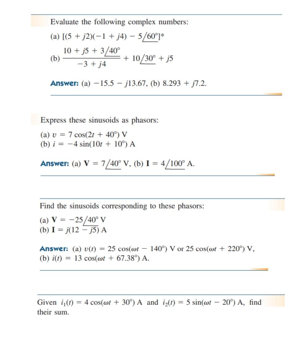 Solved Evaluate the following complex numbers: (a) [(5 +