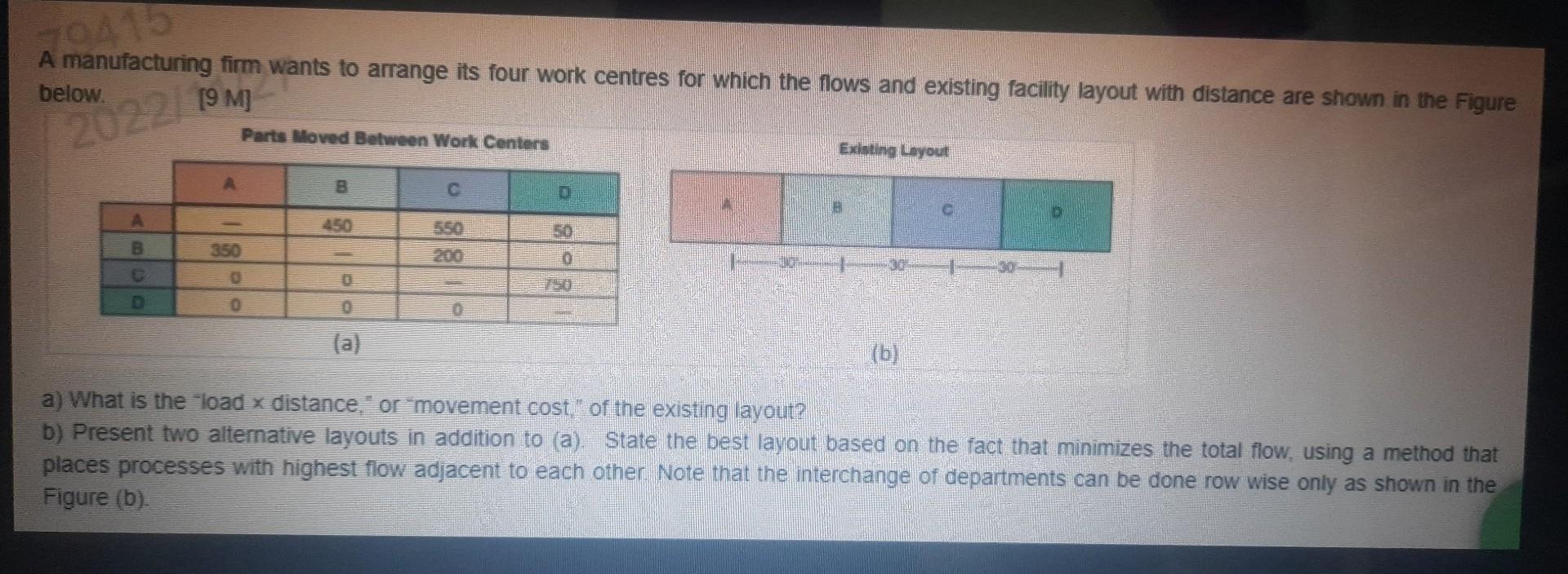 Solved A manufacturing firm wants to arrange its four work | Chegg.com