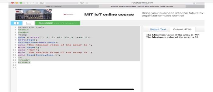 Solved Exercice 2: > Create an array with the following | Chegg.com