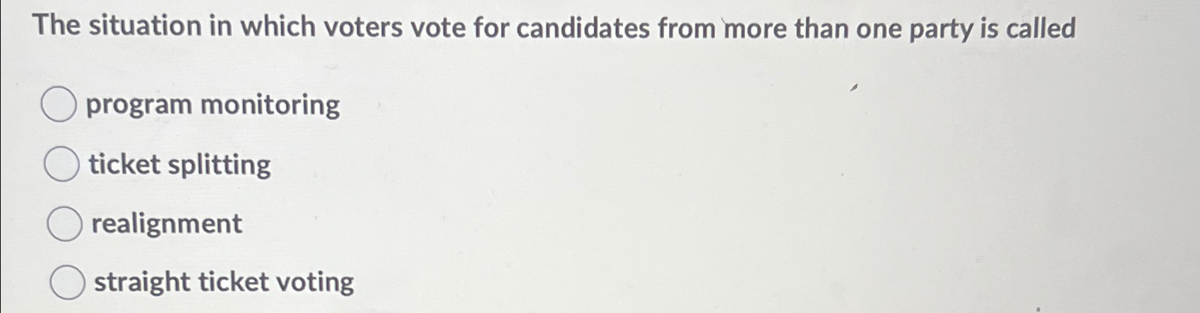 Solved The situation in which voters vote for candidates | Chegg.com