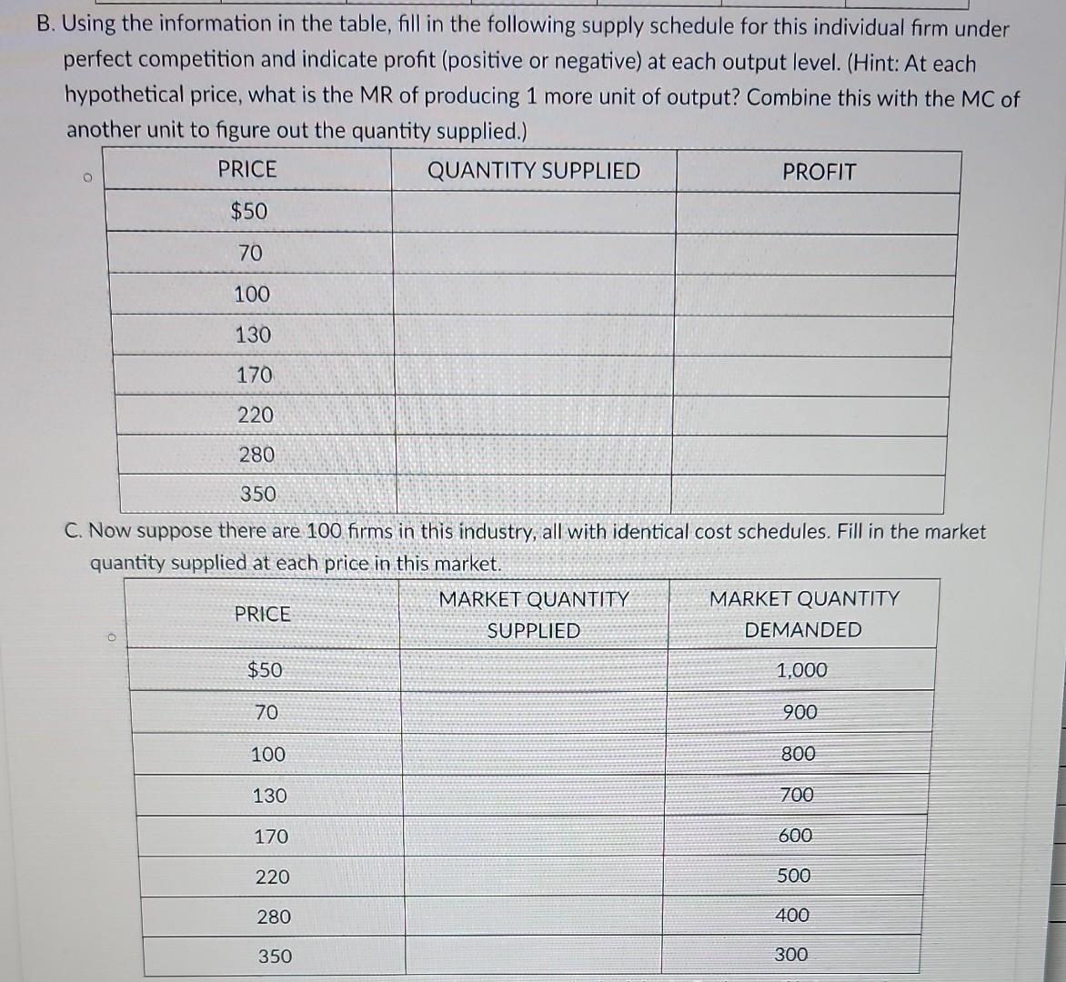 Solved Pls Answer B And C, First Table Is What The Questions | Chegg.com