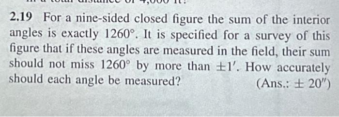 Solved 2.19 For a nine-sided closed figure the sum of the | Chegg.com