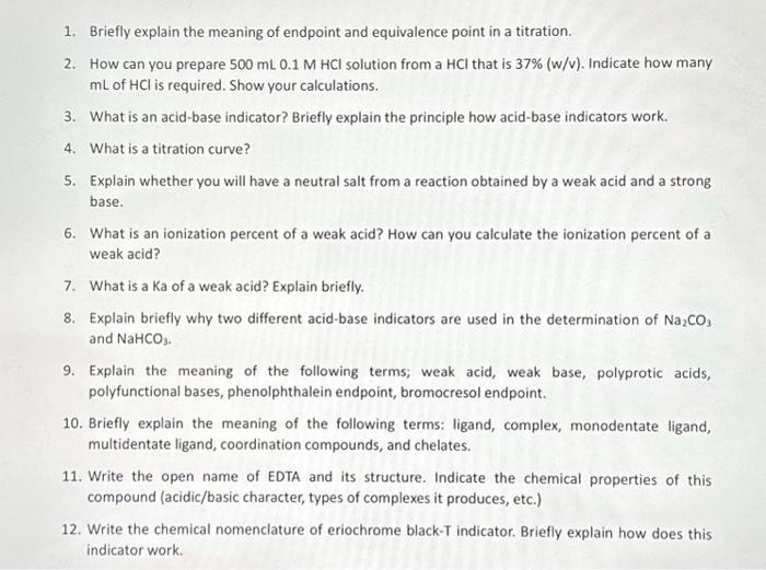 Solved 1. Briefly explain the meaning of endpoint and