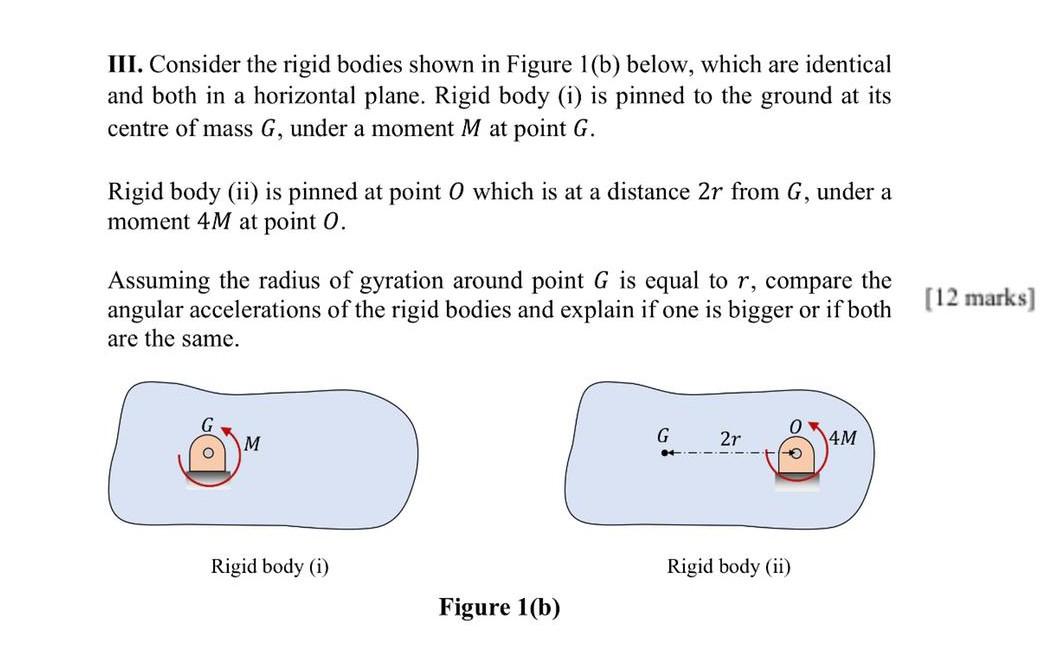 Solved III. Consider the rigid bodies shown in Figure 1 (b) | Chegg.com