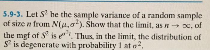 Solved 5.9-3. Let S2 be the sample variance of a random | Chegg.com