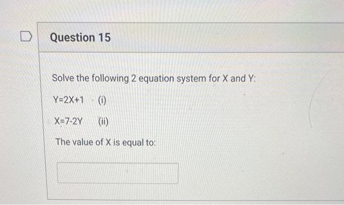 Solved Solve the following 2 equation system for X and Y : | Chegg.com