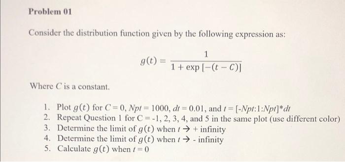 Solved Problem 01 Consider the distribution function given | Chegg.com