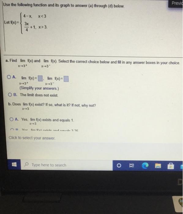 Solved Use the following function and its graph to answer | Chegg.com